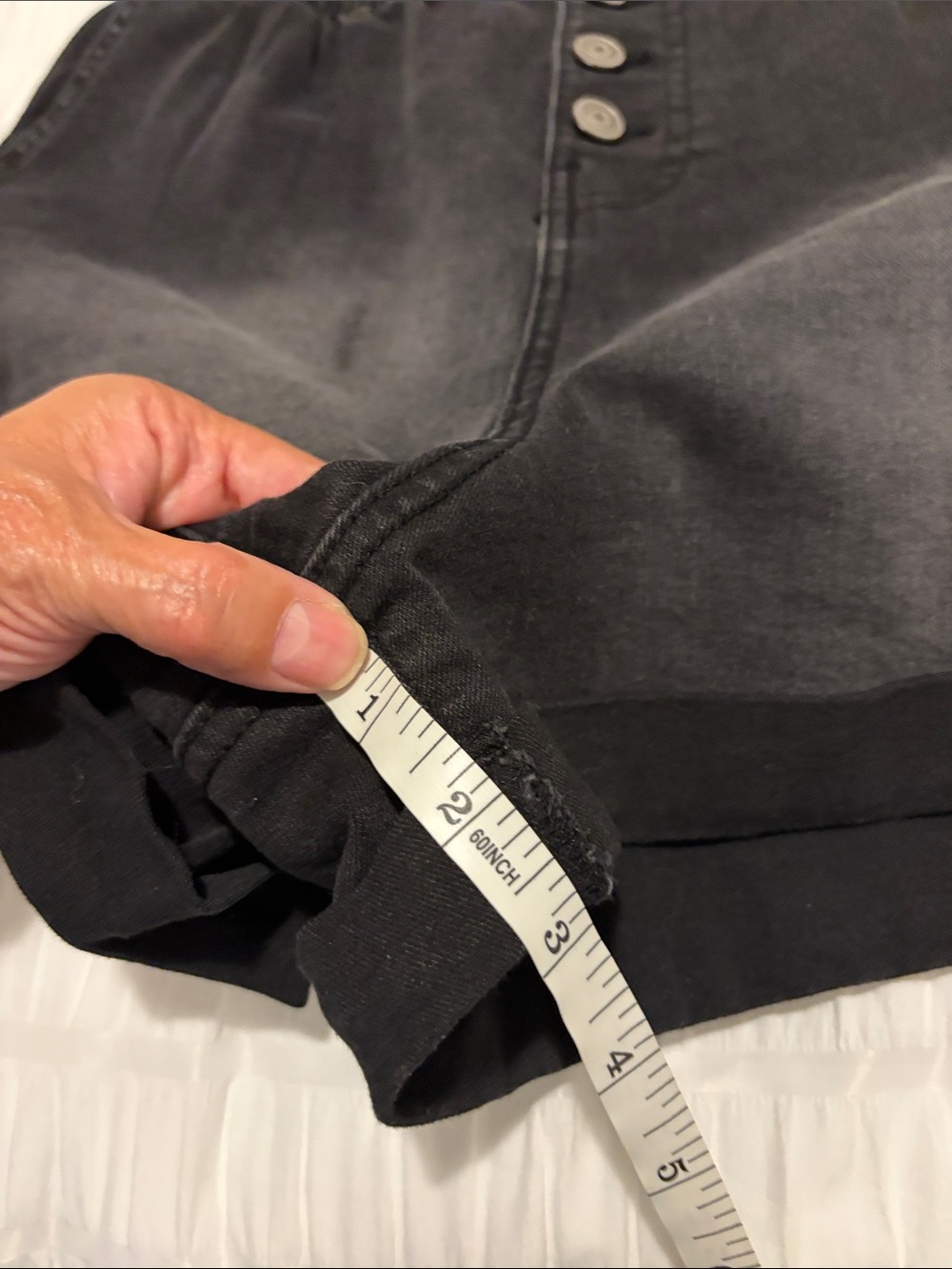 NOBO Black High-Waist Button-Front Paperbag Jean Shorts - Picture 5 of 9